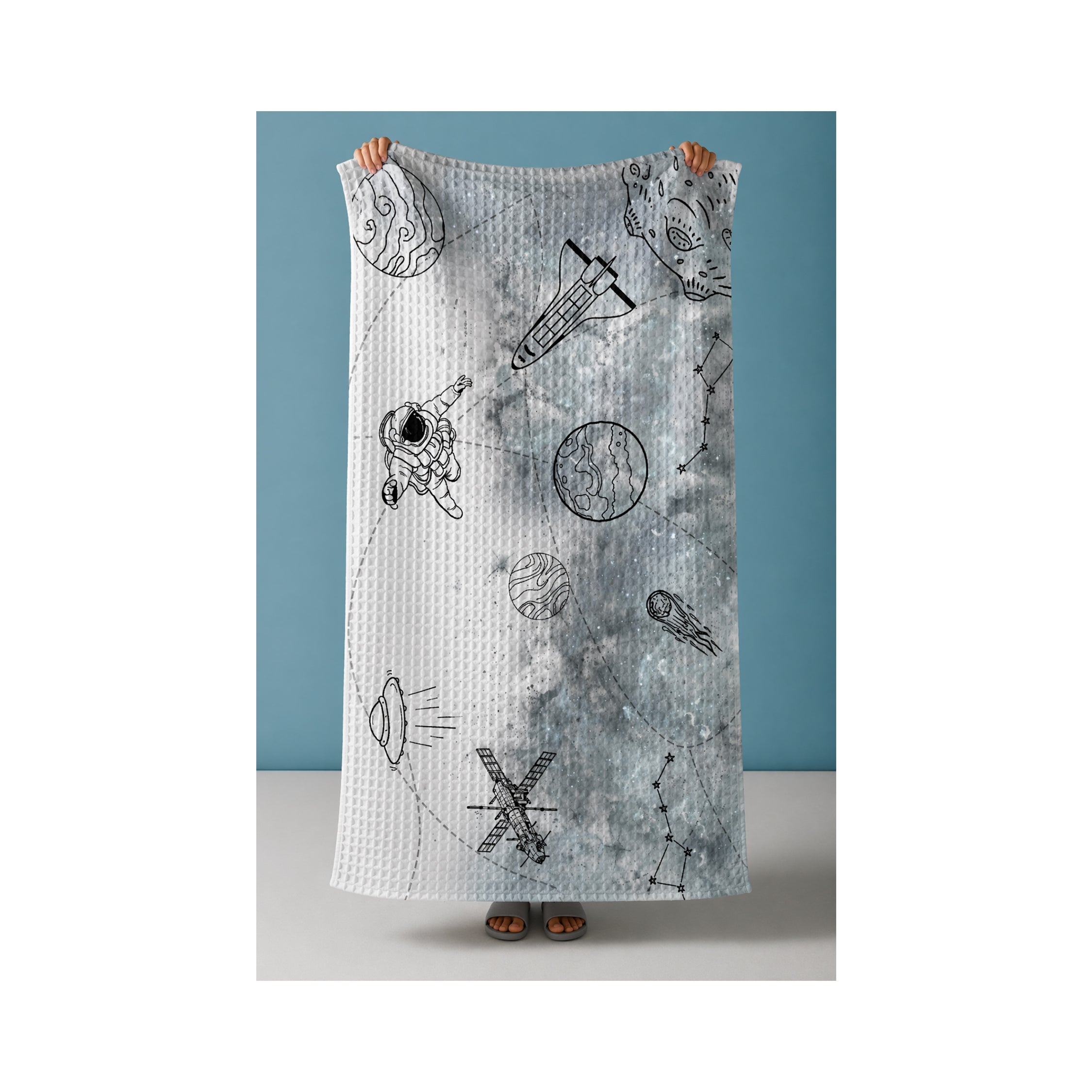 Astronaut Waffle Bath Towel – 100% Cotton