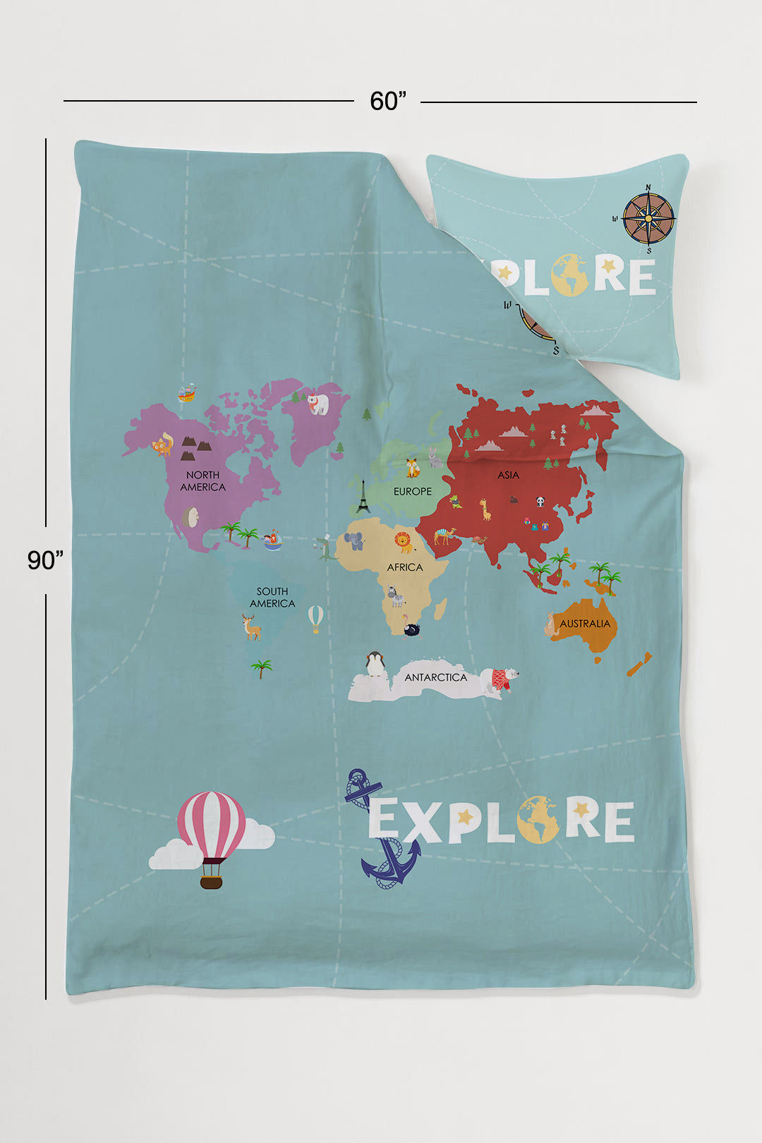 Underwater world 100% Cotton Single Bedsheet – 300 TC