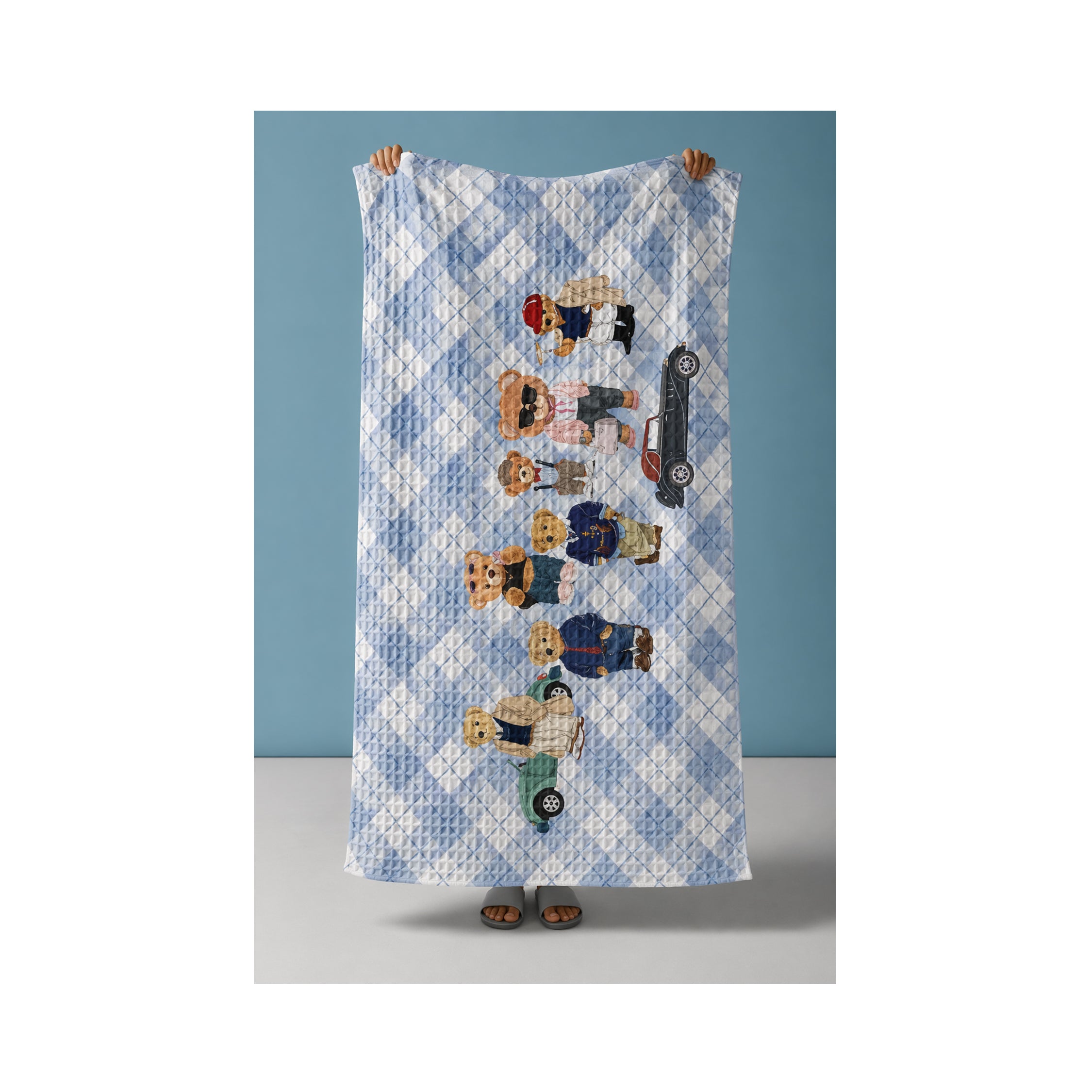 Polar Bear Waffle Bath Towel – 100% Cotton