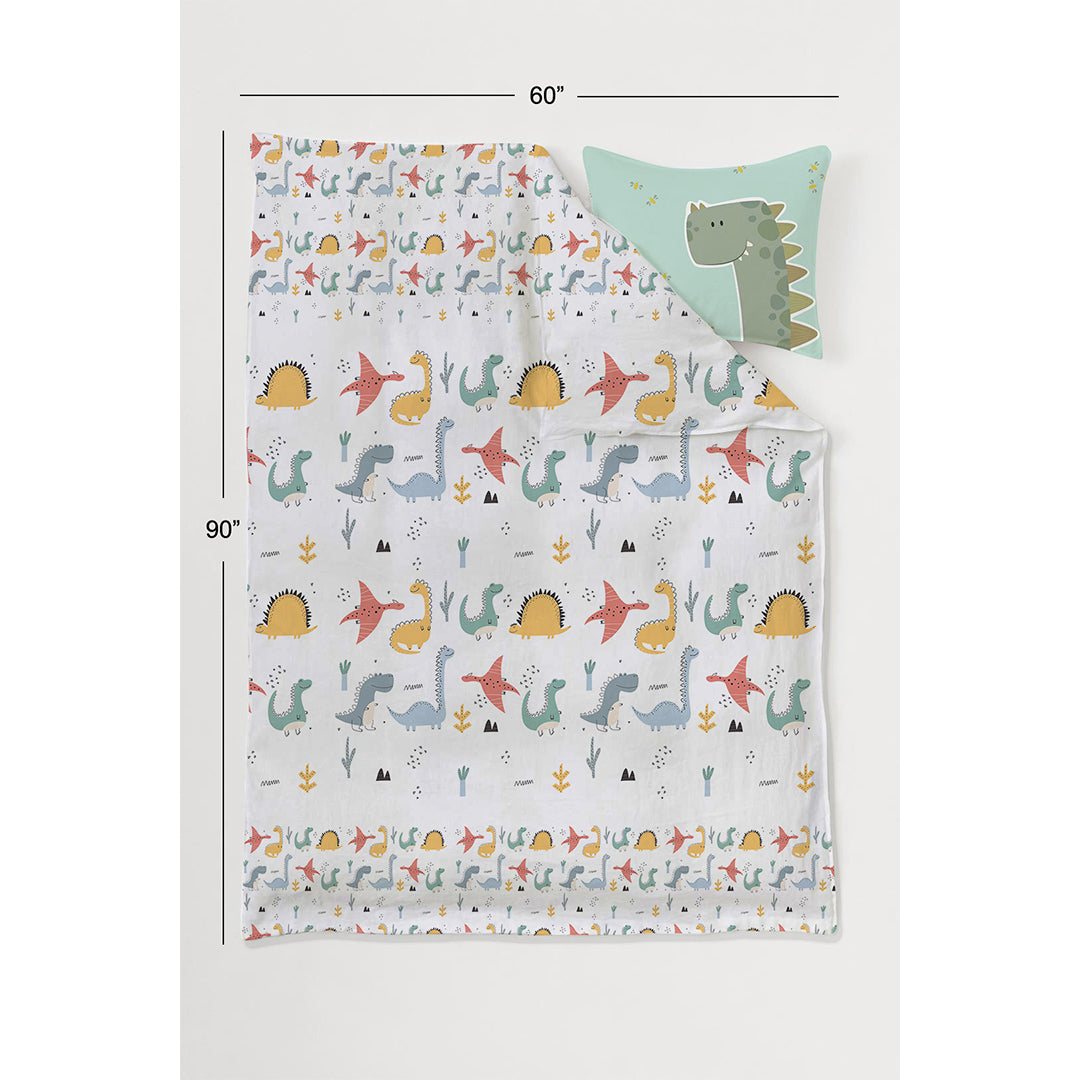 The Stomping Dino 100% Cotton Single Bedsheet – 300 TC