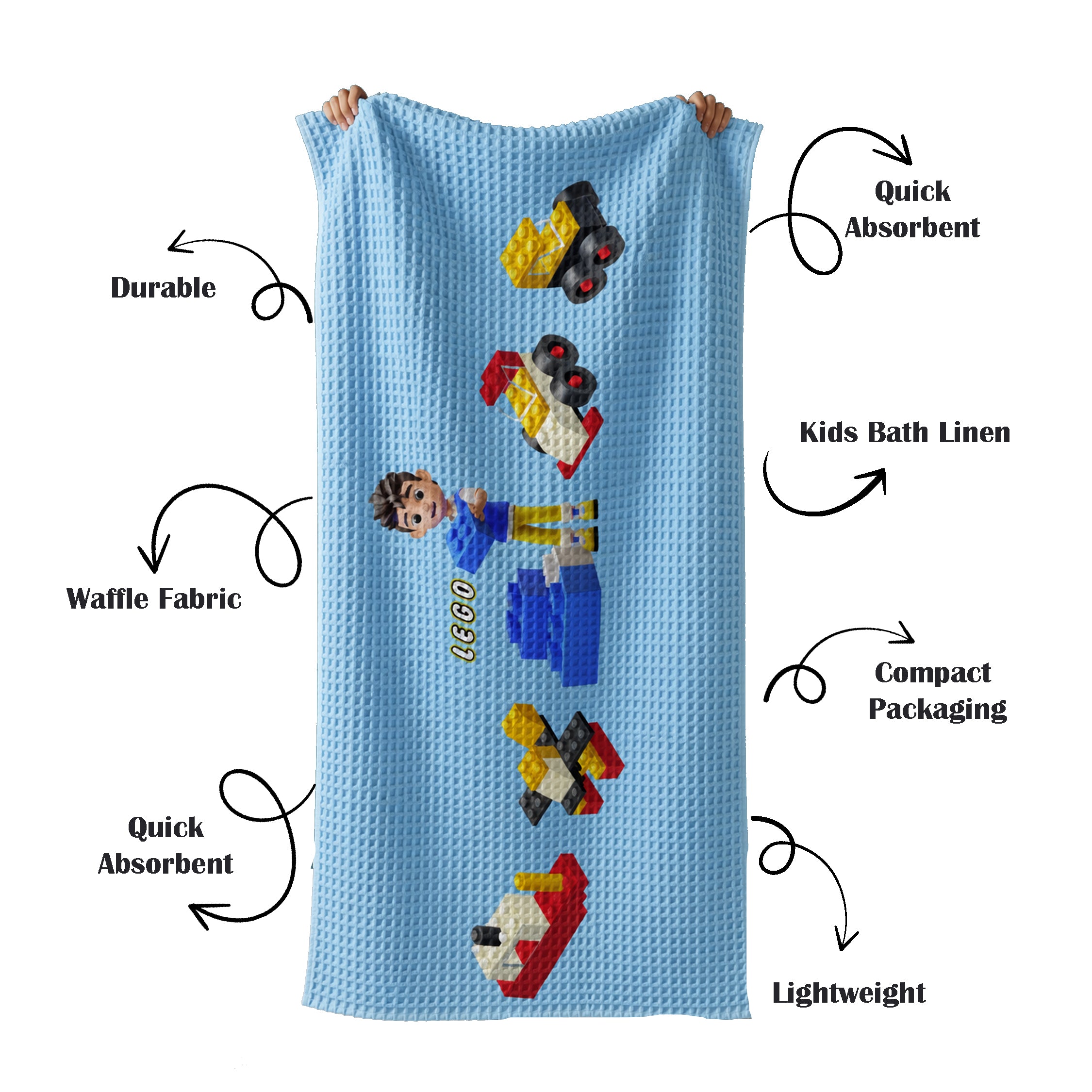 Lego Waffle Bath Towel – 100% Cotton