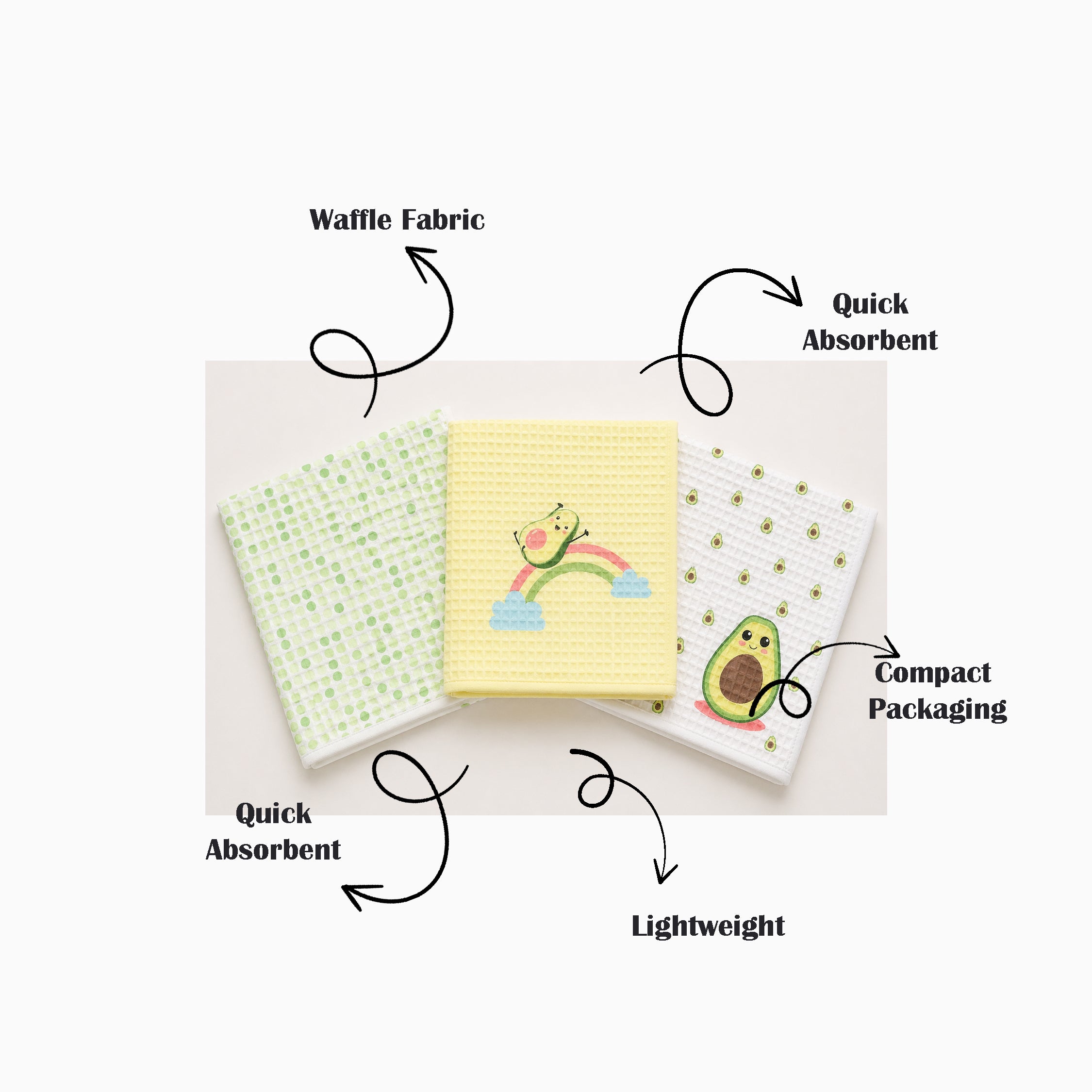 Avo Waffle Cotton Hankies – Set of 3