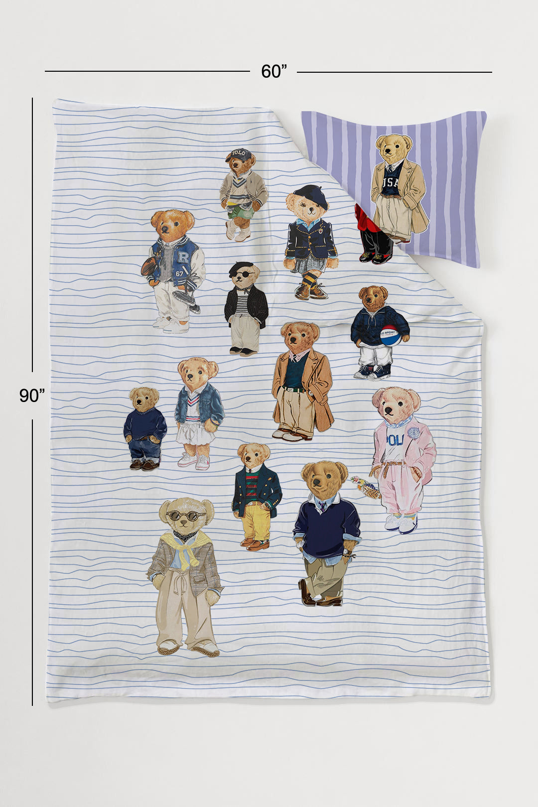 Polo Bear 100% Cotton Single Bedsheet – 300 TC
