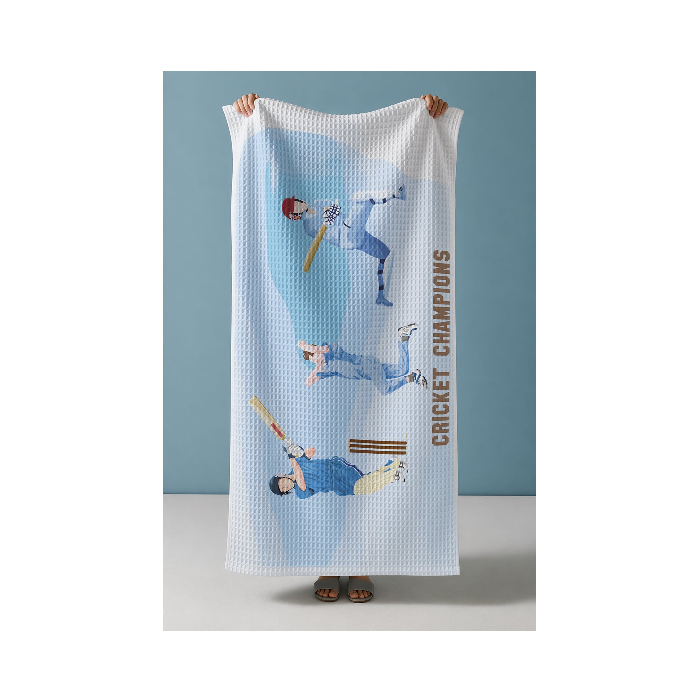 Cricket Champions Waffle Bath Towel – 100% Cotton