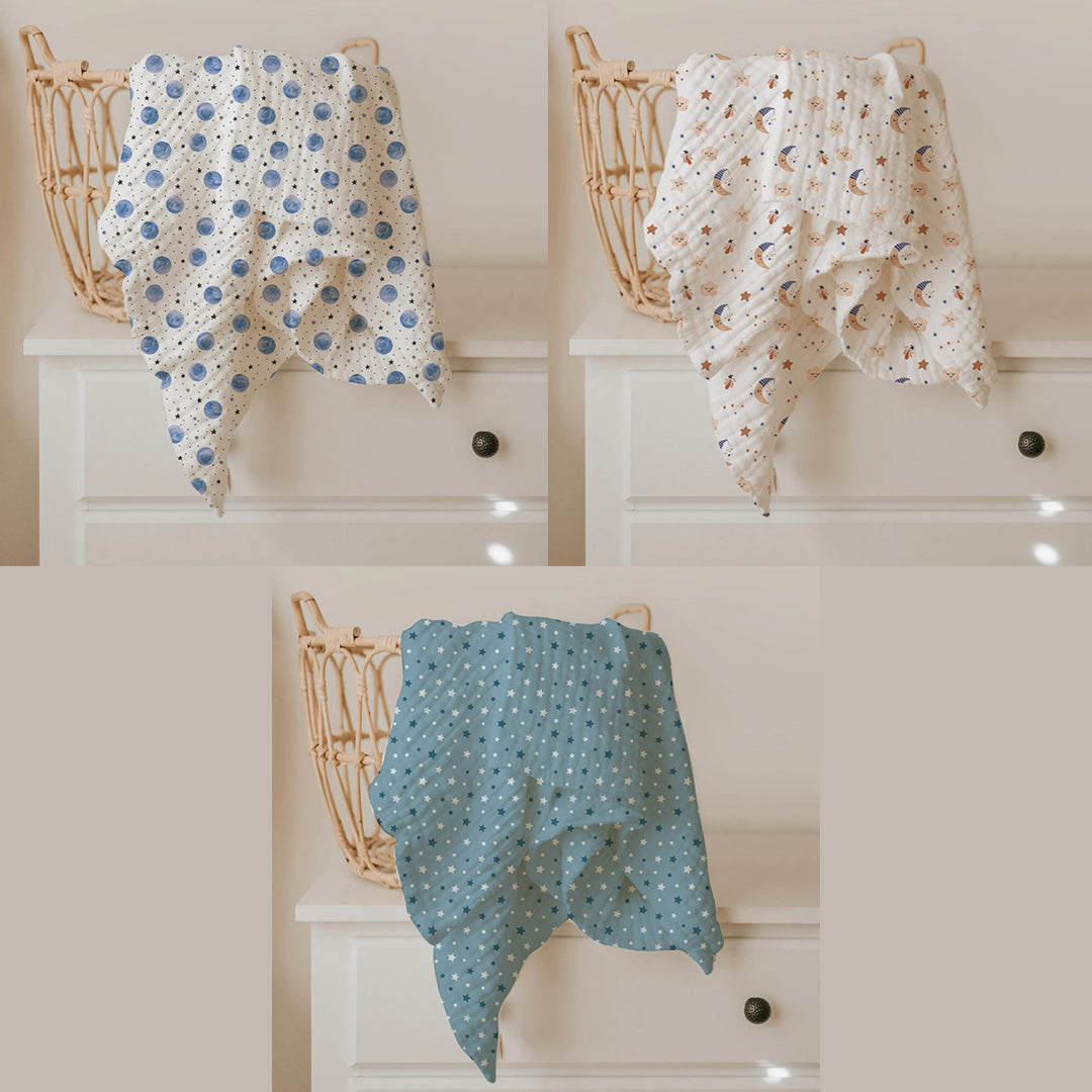 Space Muslin Swaddle Set – Set of 3