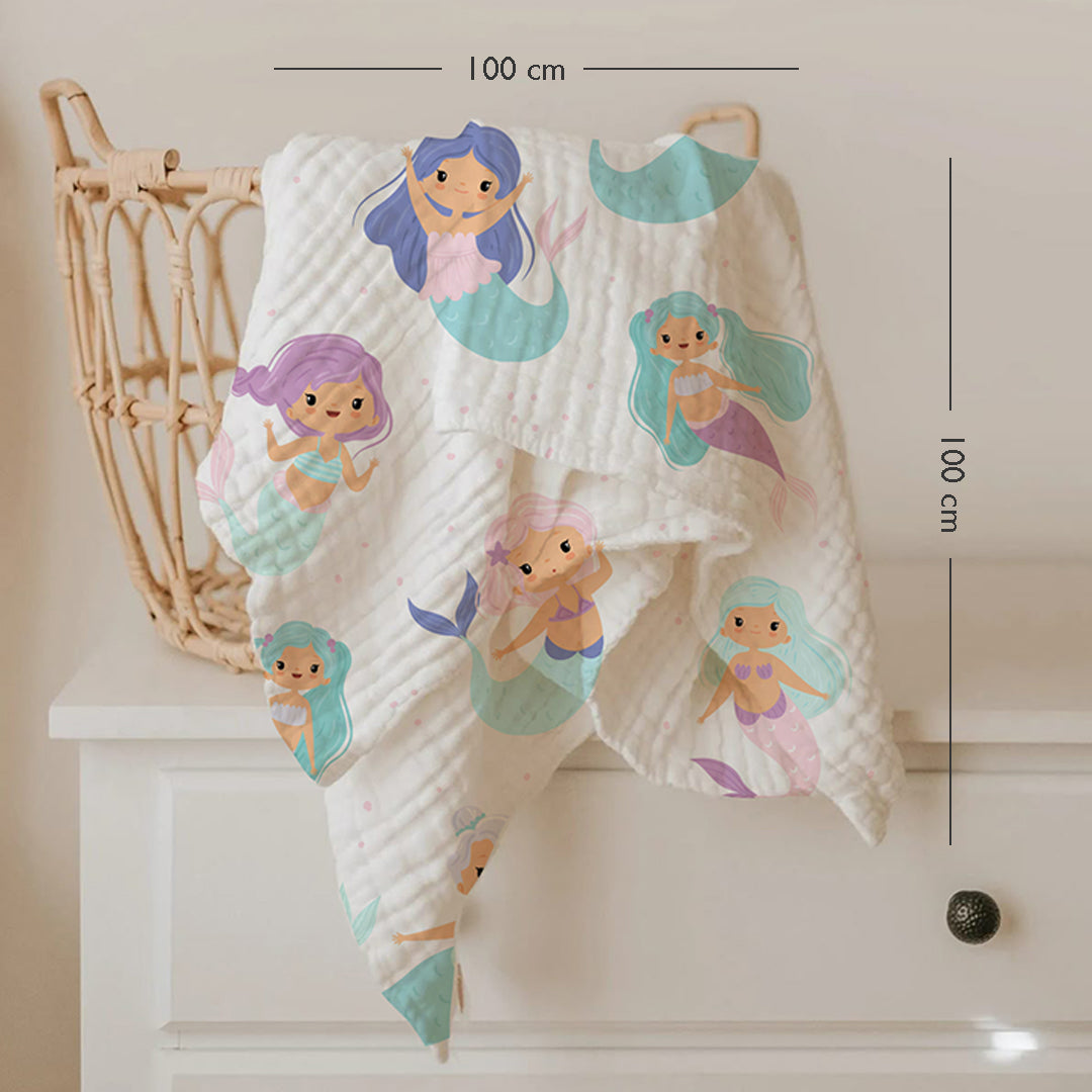 Mermaid Muslin Swaddle Set – Set of 3