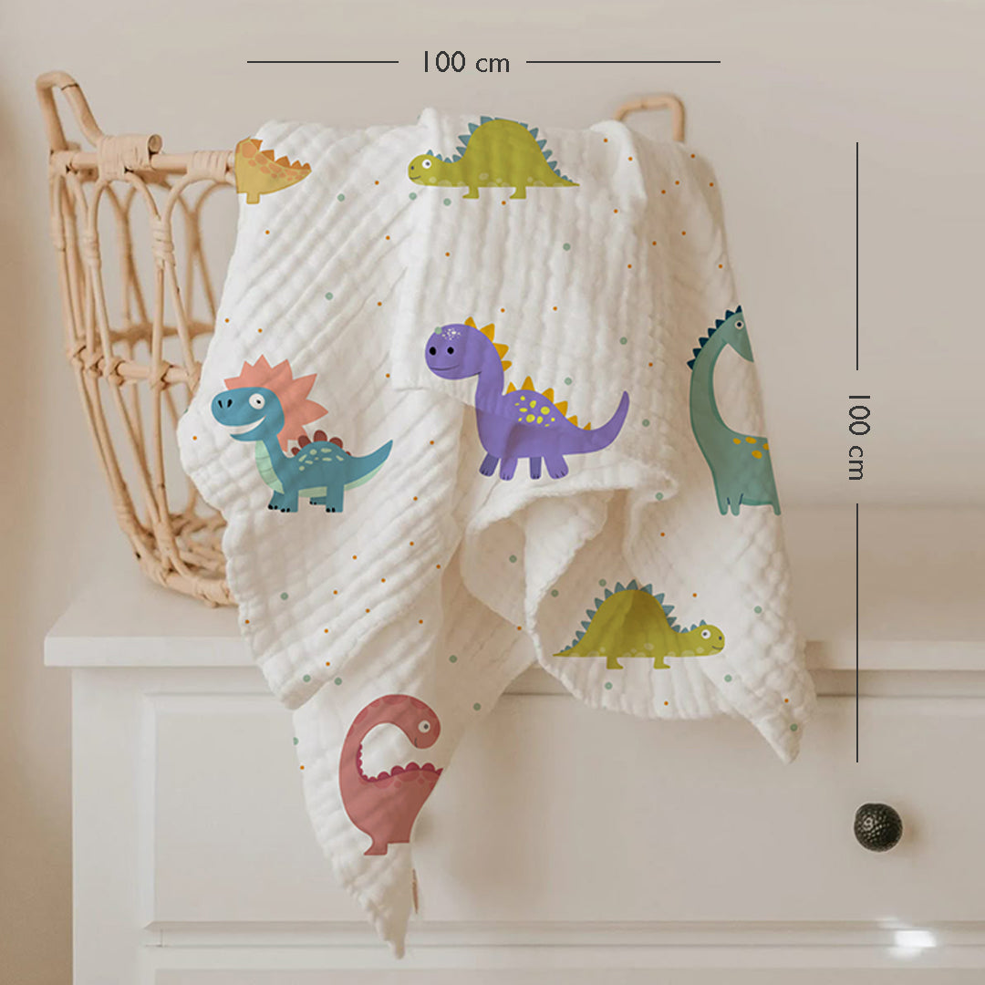 Dino Muslin Swaddle Set – Set of 3