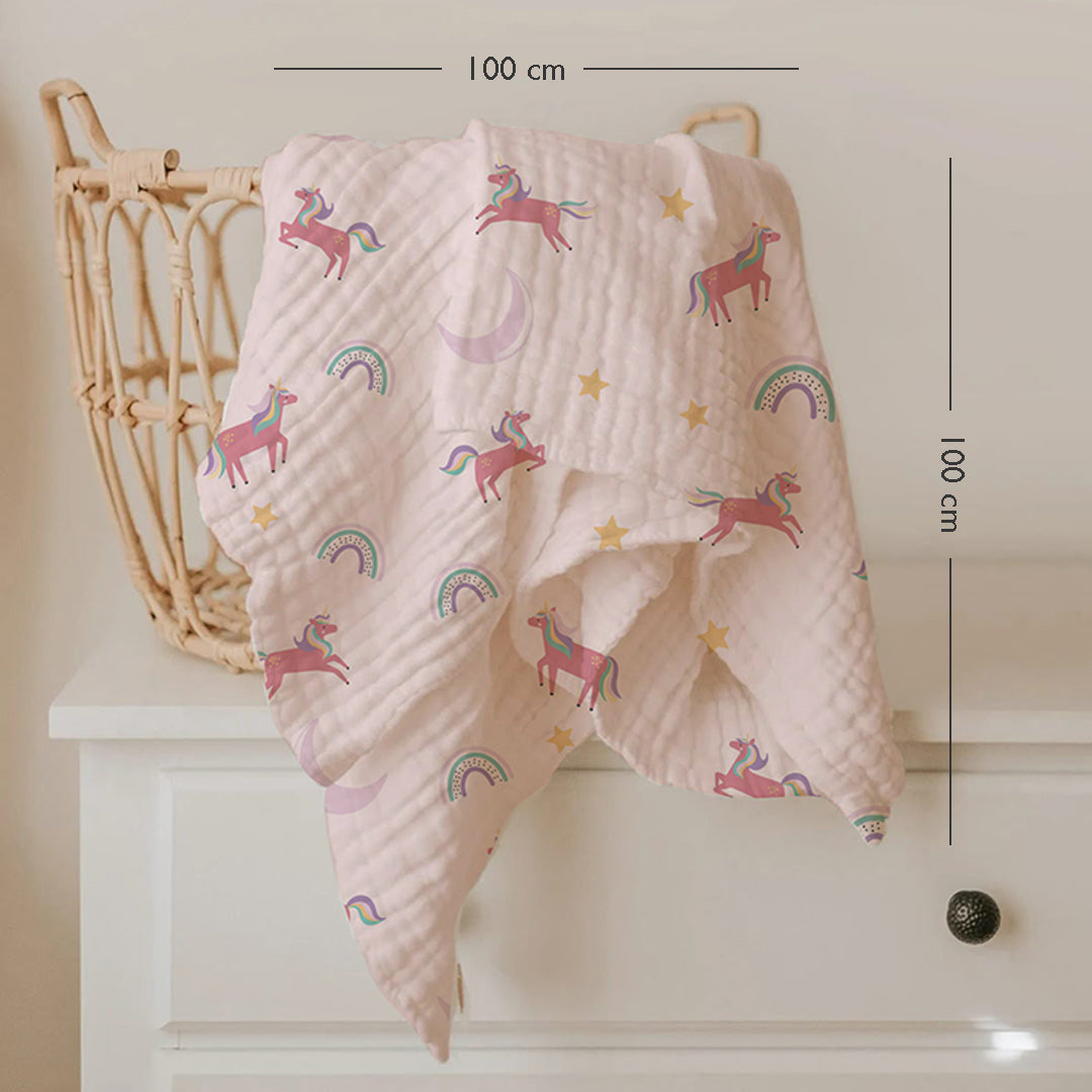 Unicorn Muslin Swaddle Set – Set of 3